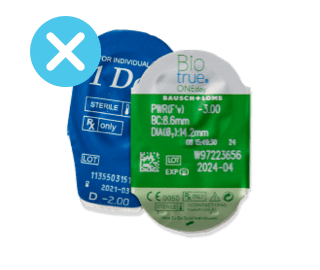 Photo of unopened contact lens blister packs